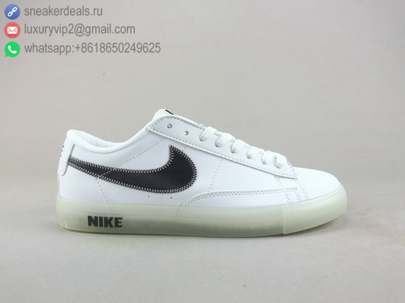 NIKE BLAZER LOW WHITE BLACK CLEAR UNISEX LEATHER SKATE SHOES